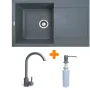 حوض المطبخ + صنبور + موزع Adamant Horizon, Grey (1824296901504)