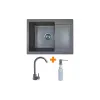 حوض المطبخ + صنبور + موزع Adamant Minimal, Grey (1824296902304)