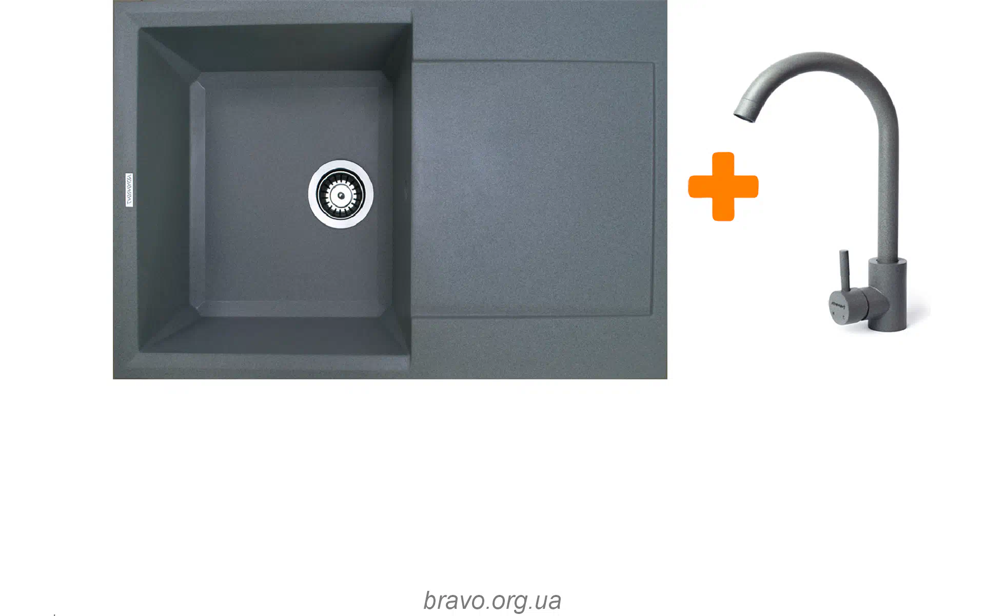 Kitchen sink + mixer Adamant Horizon (1824296911504), Grey Kitchen sink + mixer Adamant Horizon (1824296911504), Grey