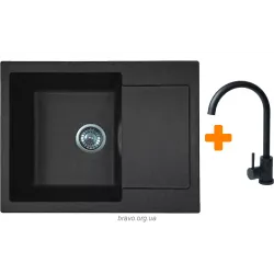 Кухонна мийка + змішувач Adamant Minimal (1824296912303), врізна, Black Кухонна мийка + змішувач Adamant Minimal (1824296912303), врізна, Black