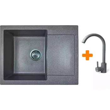 Νιπτήρας κουζίνας + μίξερ Adamant Minimal, Grey (1824296912304)