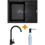 Konyhai mosogató + csaptelep + adagoló Adamant Anila, Black (182496900303)