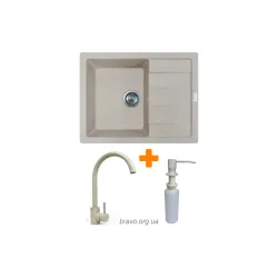 Кухонна мийка + змішувач + дозатор Adamant Anila Avena (182496900306), врізна Кухонна мийка + змішувач + дозатор Adamant Anila Avena (182496900306), врізна
