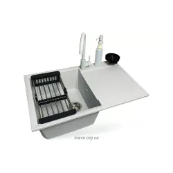 Кухонна мийка + змішувач Adamant Horizon (4824296106310), врізна, Old Stone Кухонна мийка + змішувач Adamant Horizon (4824296106310), врізна, Old Stone