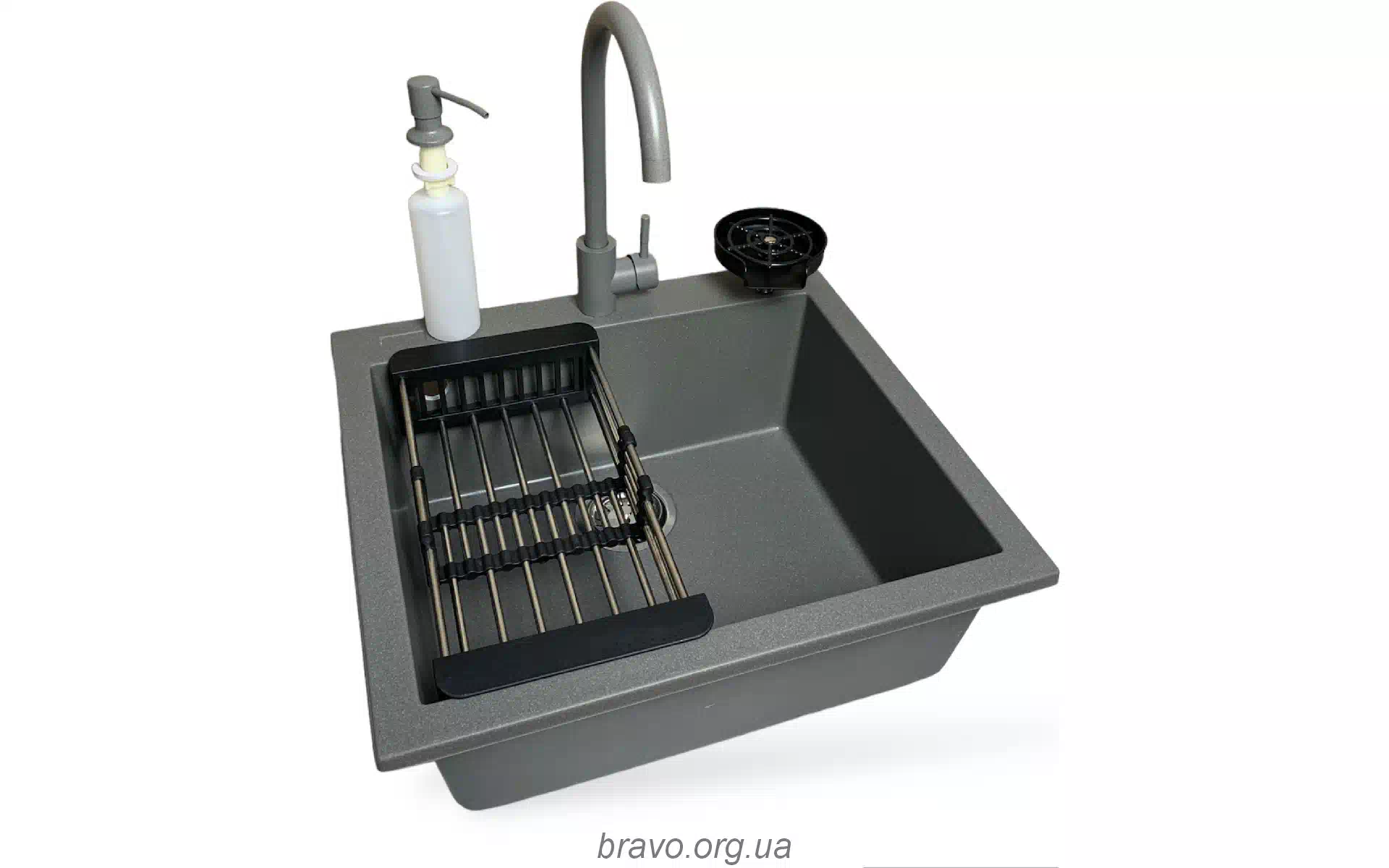 Kitchen sink + mixer Adamant Univer (4824296106604), Grey Kitchen sink + mixer Adamant Univer (4824296106604), Grey