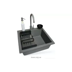 Кухонна мийка + змішувач Adamant Univer (4824296106604), врізна, Grey Кухонна мийка + змішувач Adamant Univer (4824296106604), врізна, Grey