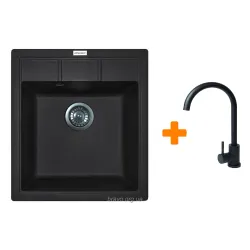 Кухонна мийка + змішувач Adamant Brick (4824296209203), врізна, Black Кухонна мийка + змішувач Adamant Brick (4824296209203), врізна, Black