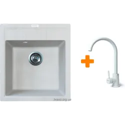 Кухонна мийка + змішувач Adamant Brick (4824296209210), врізна, Old Stone Кухонна мийка + змішувач Adamant Brick (4824296209210), врізна, Old Stone