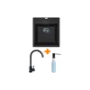 حوض المطبخ + صنبور + موزع Adamant Brick, Black (4824296209703)
