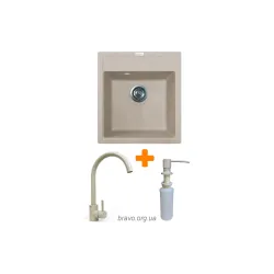 Кухонна мийка + змішувач + дозатор Adamant Brick Avena (4824296209706), врізна Кухонна мийка + змішувач + дозатор Adamant Brick Avena (4824296209706), врізна