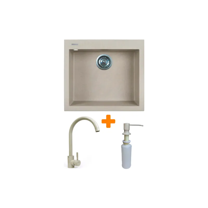 Küchenspüle + Wasserhahn + Spender Adamant Univer Avena (4824296902106)