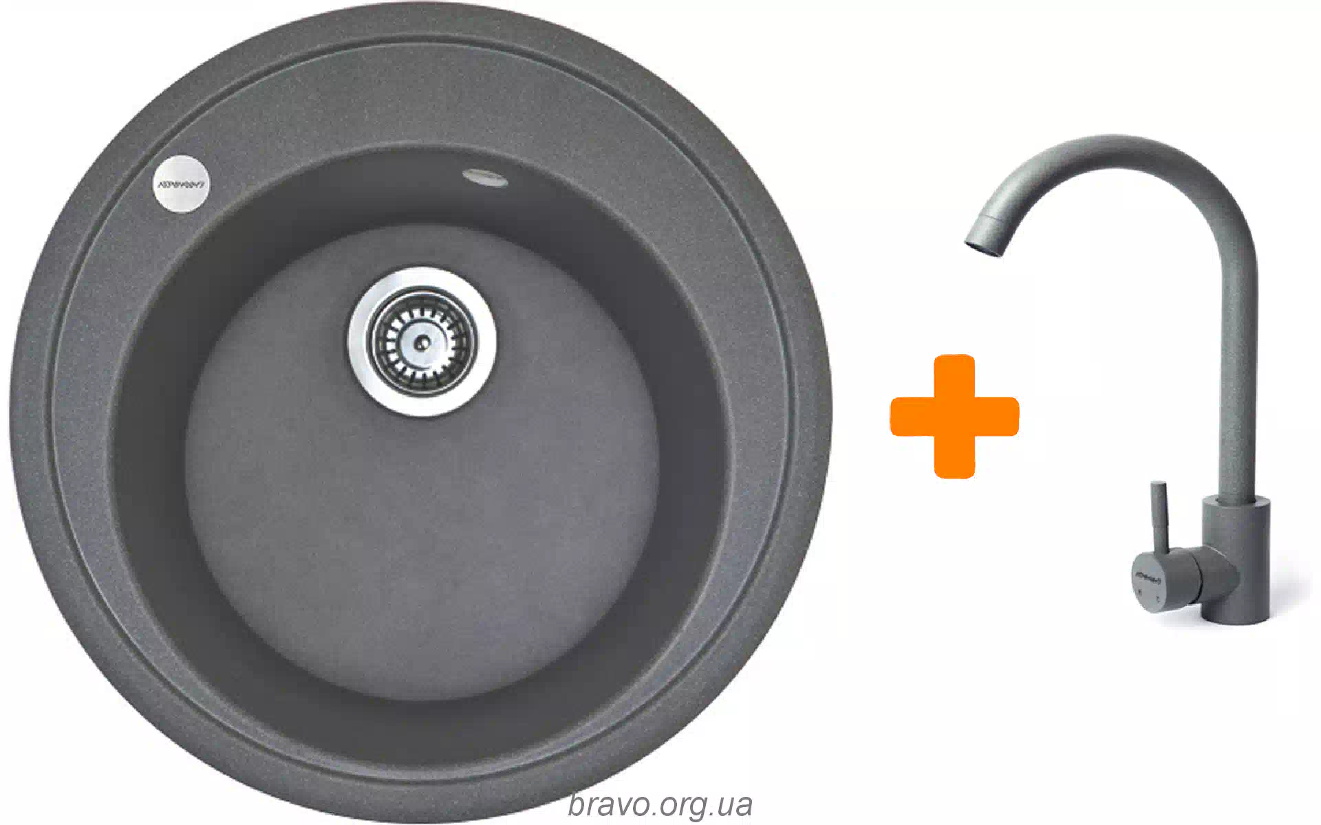 Kitchen sink + mixer Adamant Sun (4824296910104), Grey Kitchen sink + mixer Adamant Sun (4824296910104), Grey