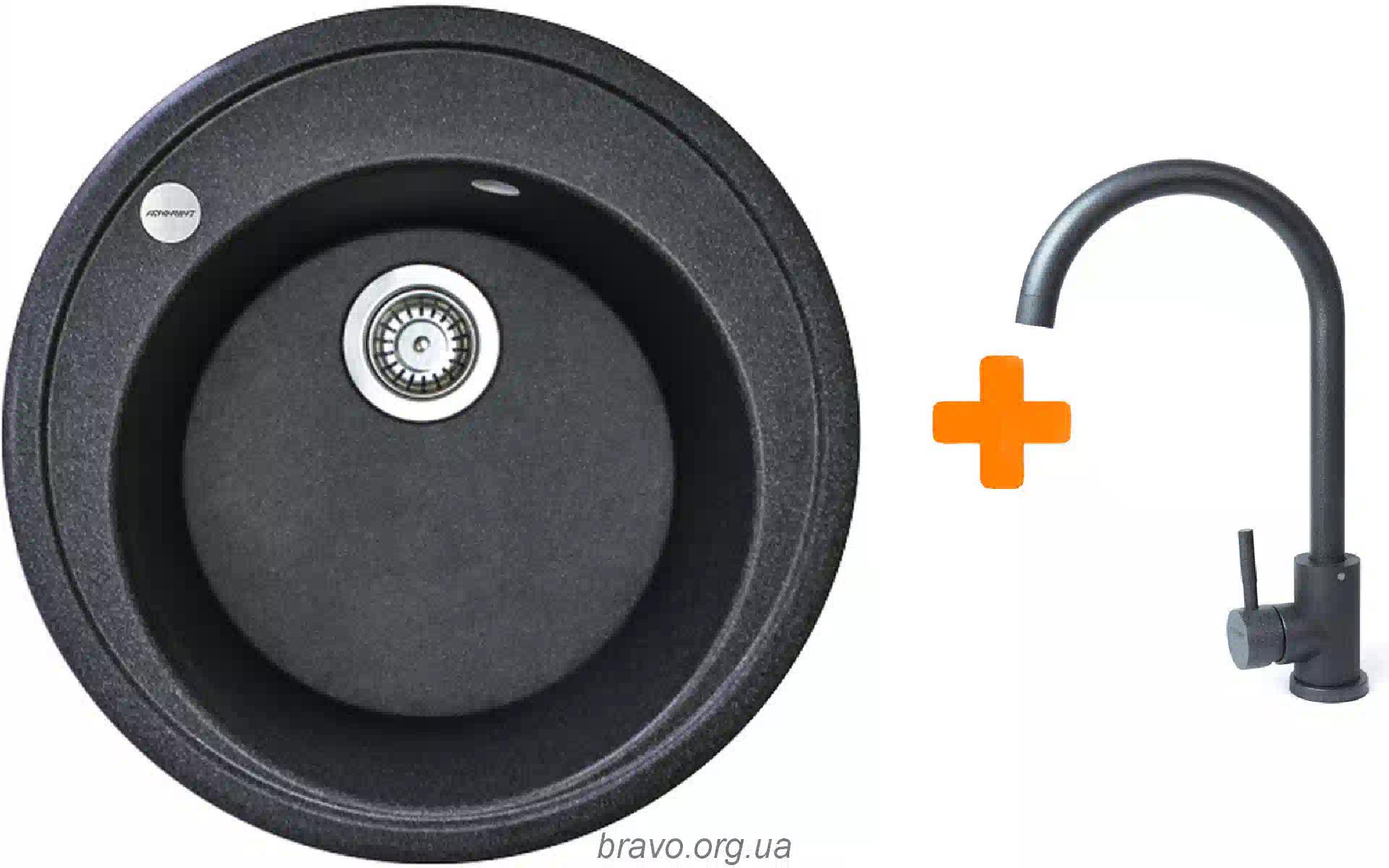 Kitchen sink + mixer Adamant Sun (4824296910113), Graphite Kitchen sink + mixer Adamant Sun (4824296910113), Graphite