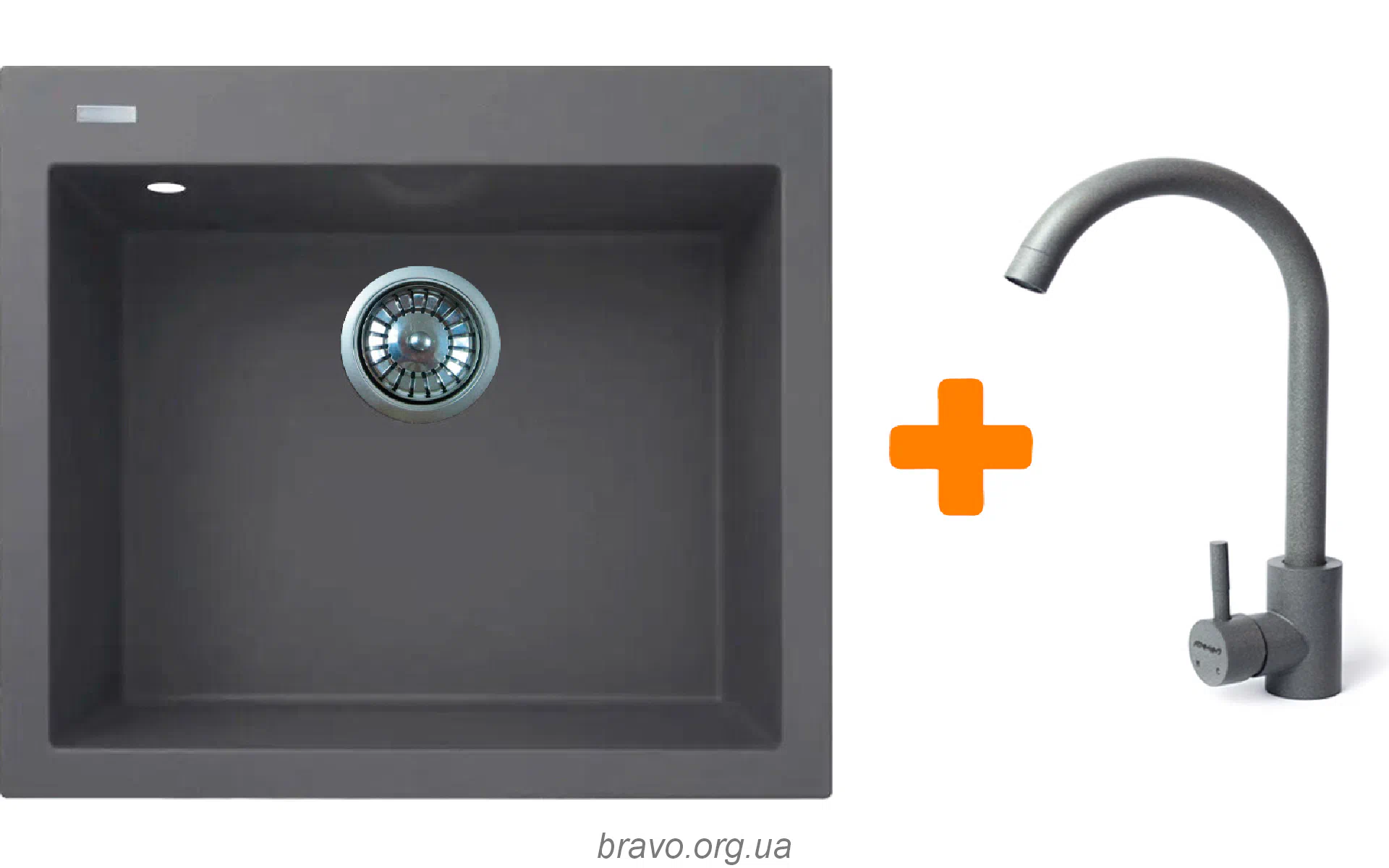 Kitchen sink + mixer Adamant Univer (4824296912104), Grey Kitchen sink + mixer Adamant Univer (4824296912104), Grey