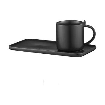 Skodelica in krožnik Ardesto, Black (AR3073BS)