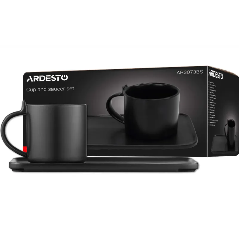 Xícara e pires Ardesto, Black (AR3073BS)