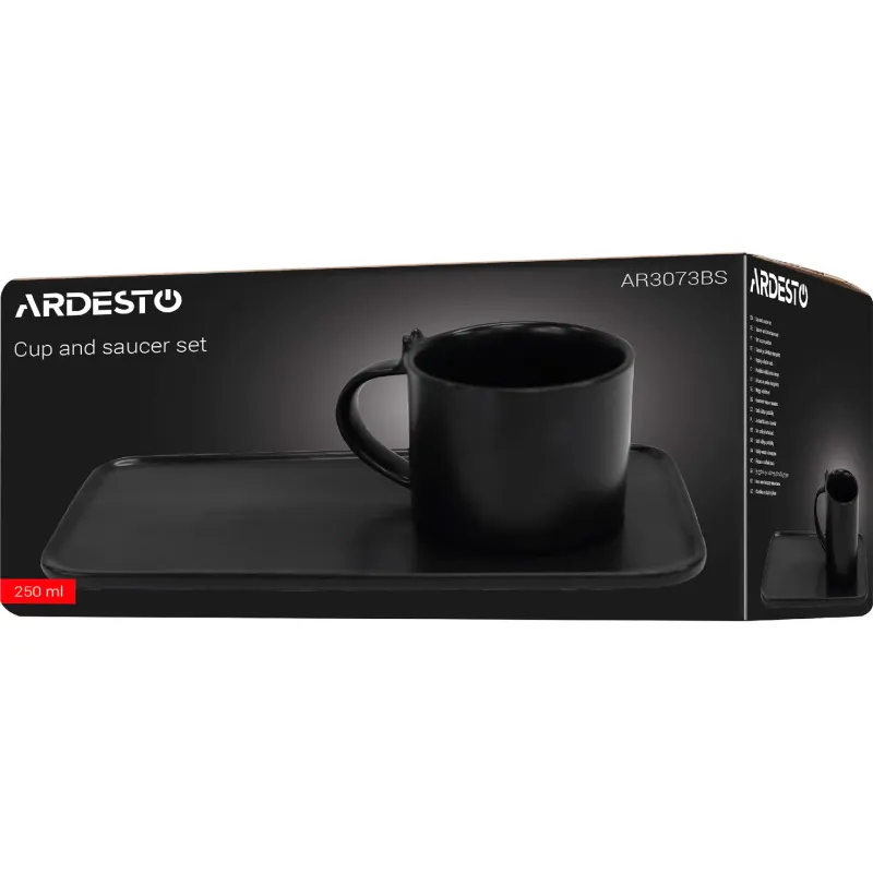 Xícara e pires Ardesto, Black (AR3073BS)