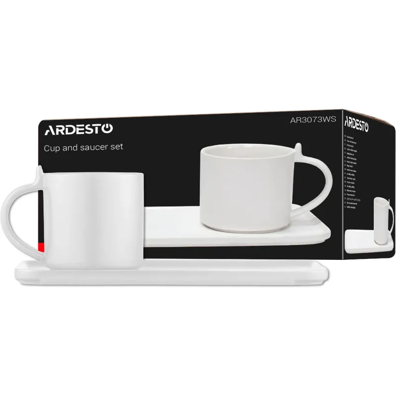 الكوب والصحن Ardesto, White (AR3073WS)