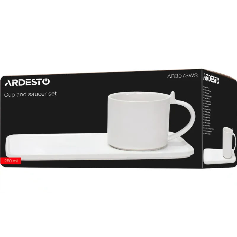 الكوب والصحن Ardesto, White (AR3073WS)