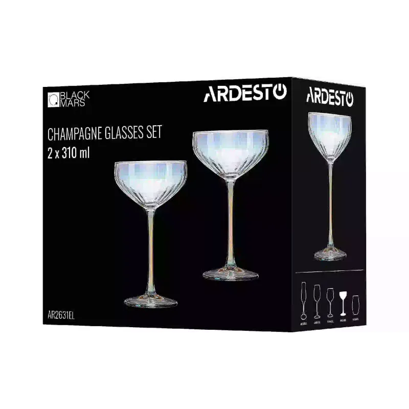 Чаша за шампанско Ardesto Black Mars Zenith, Transparent (AR2631EL)