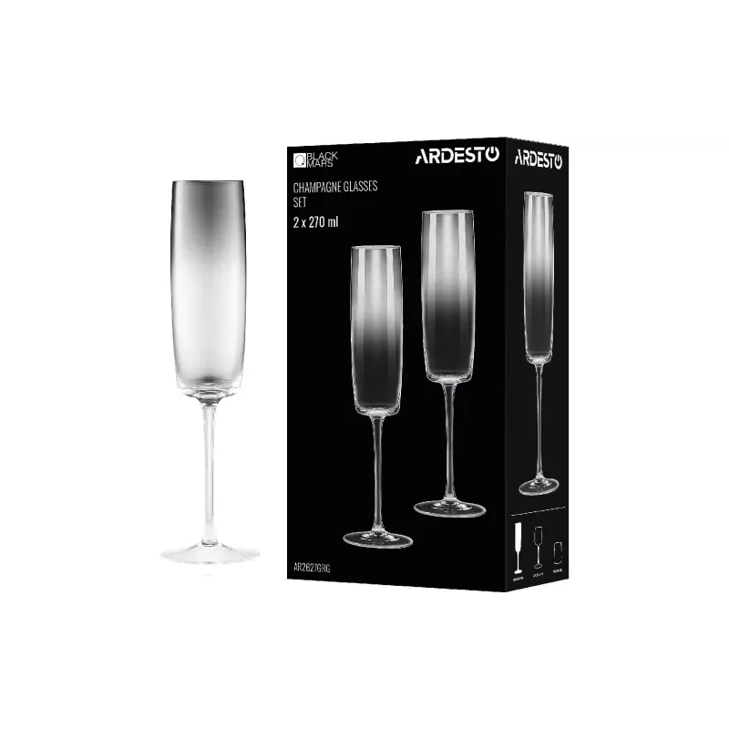 Ποτήρι σαμπάνιας Ardesto Black Mars Mira, Grey (AR2627GRG)