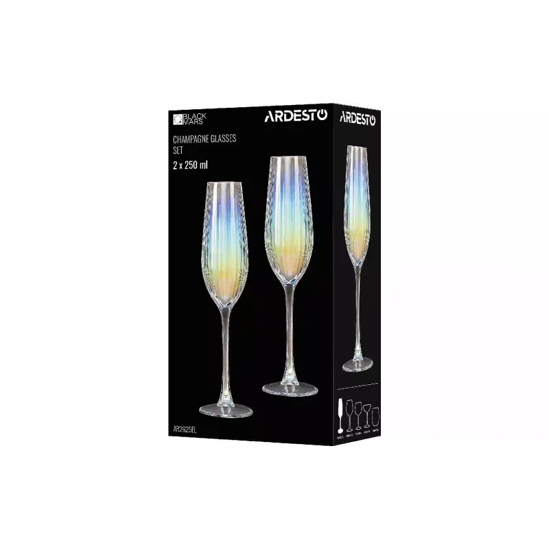 Taça de champanhe Ardesto Black Mars Zenith, Transparent (AR2625EL)