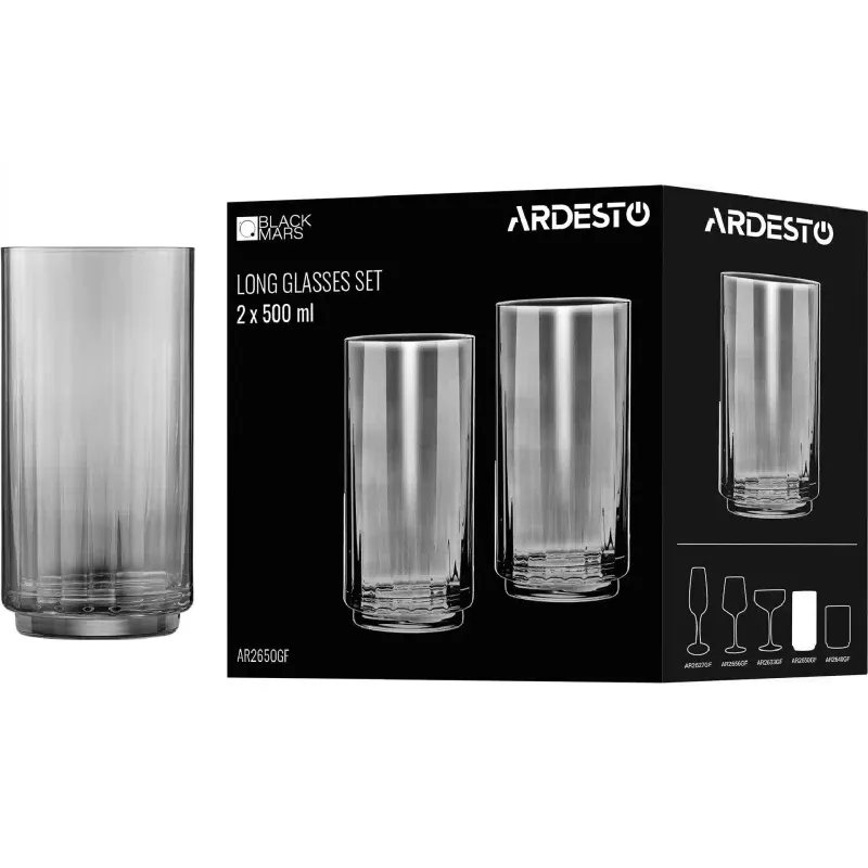 Ψηλό γυαλί Ardesto Black Mars Alcor, Grey (AR2650GF)