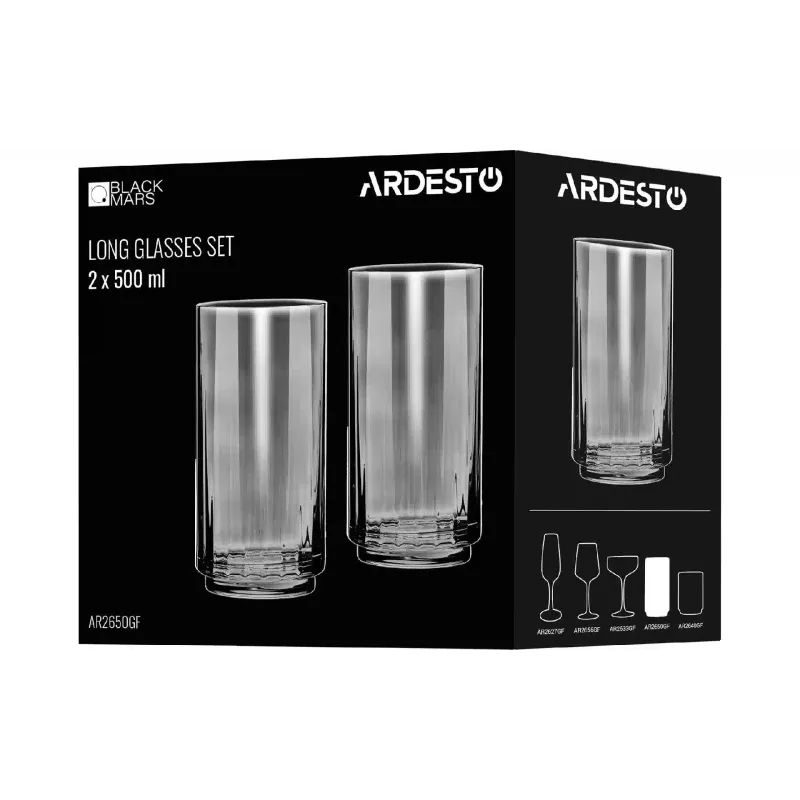 Ψηλό γυαλί Ardesto Black Mars Alcor, Grey (AR2650GF)