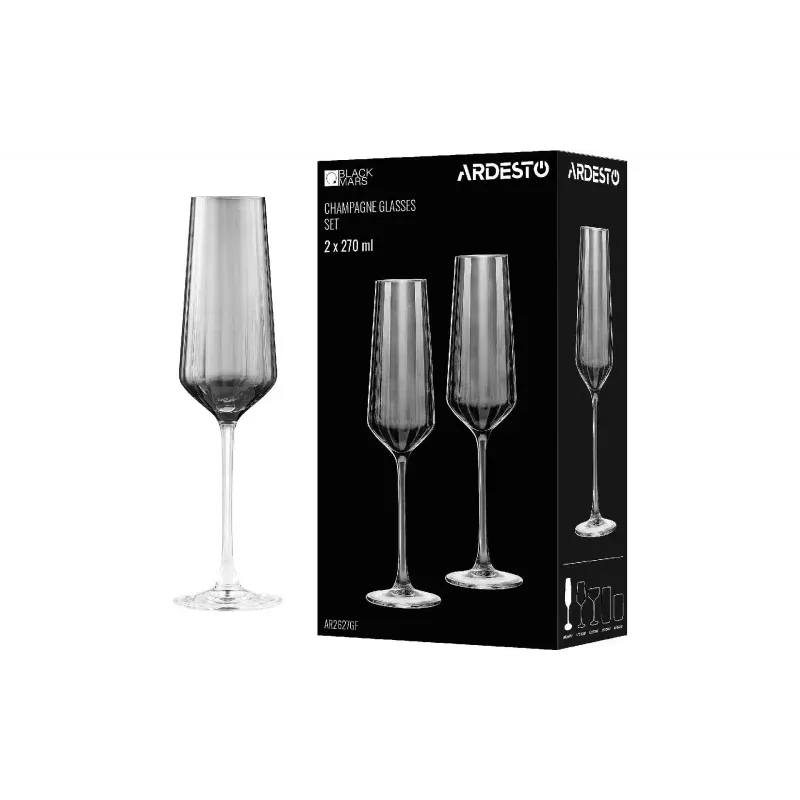 Taça de champanhe Ardesto Black Mars Alcor, Grey (AR2627GF)