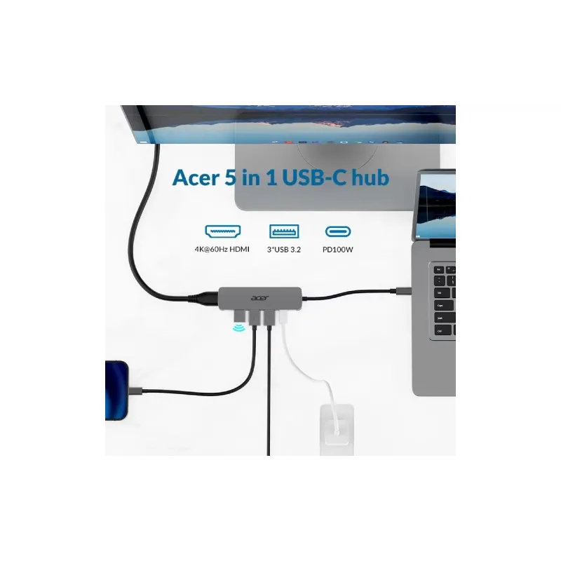 Хаб Acer (HP.DSCAB.021), Grey