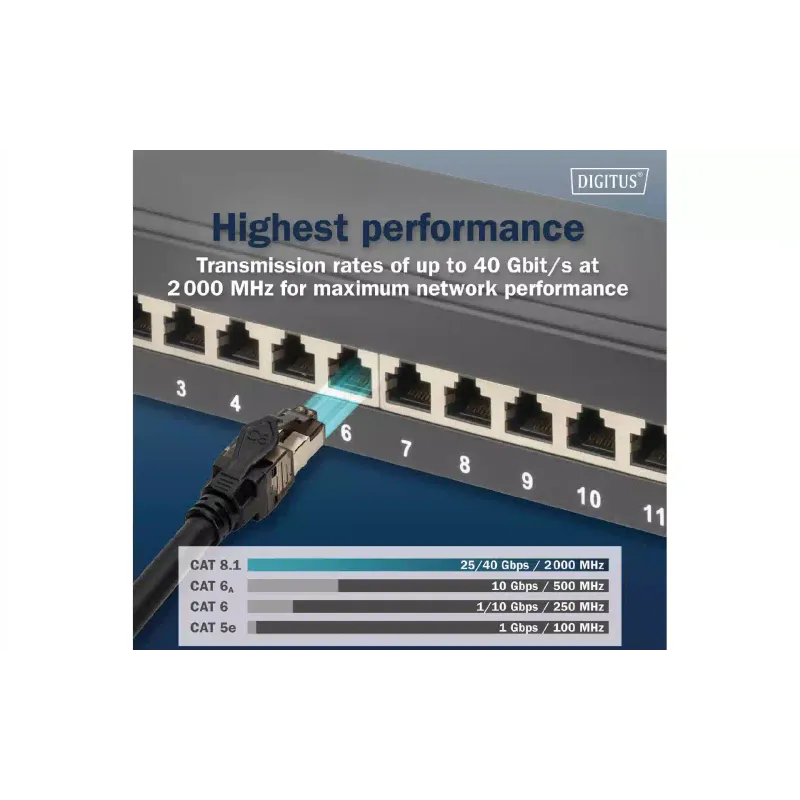 Патч-корд Digitus  Black (DK-1843-020)