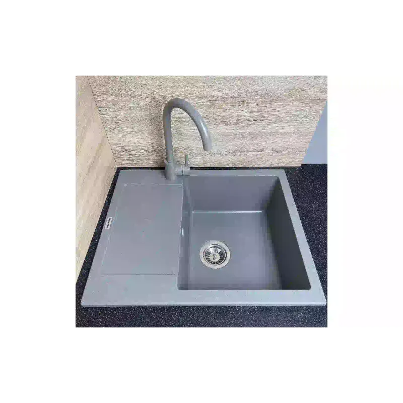 حوض المطبخ + صنبور + موزع Adamant Minimal, Grey (1824296902304)
