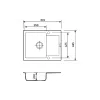 حوض المطبخ + صنبور + موزع Adamant Minimal, Grey (1824296902304)