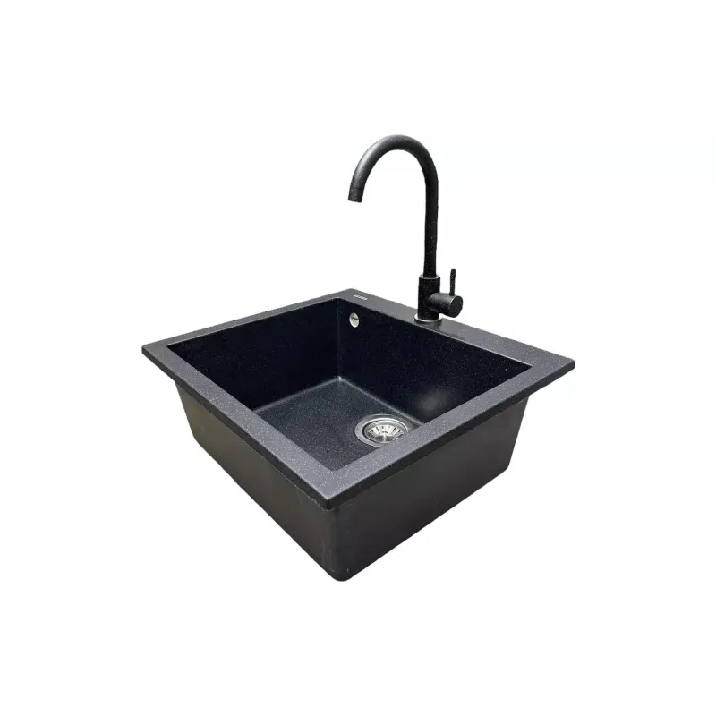 Кухненска мивка + смесител Adamant Univer, Black (4824296912103)