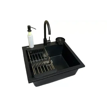Νιπτήρας κουζίνας + μίξερ Adamant Univer, Black (4824296106603)