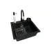 Кухонна мийка + змішувач Adamant Univer (4824296106603), врізна, Black