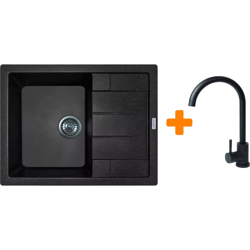 Кухненска мивка + смесител Adamant Anila, Black (182496910303)