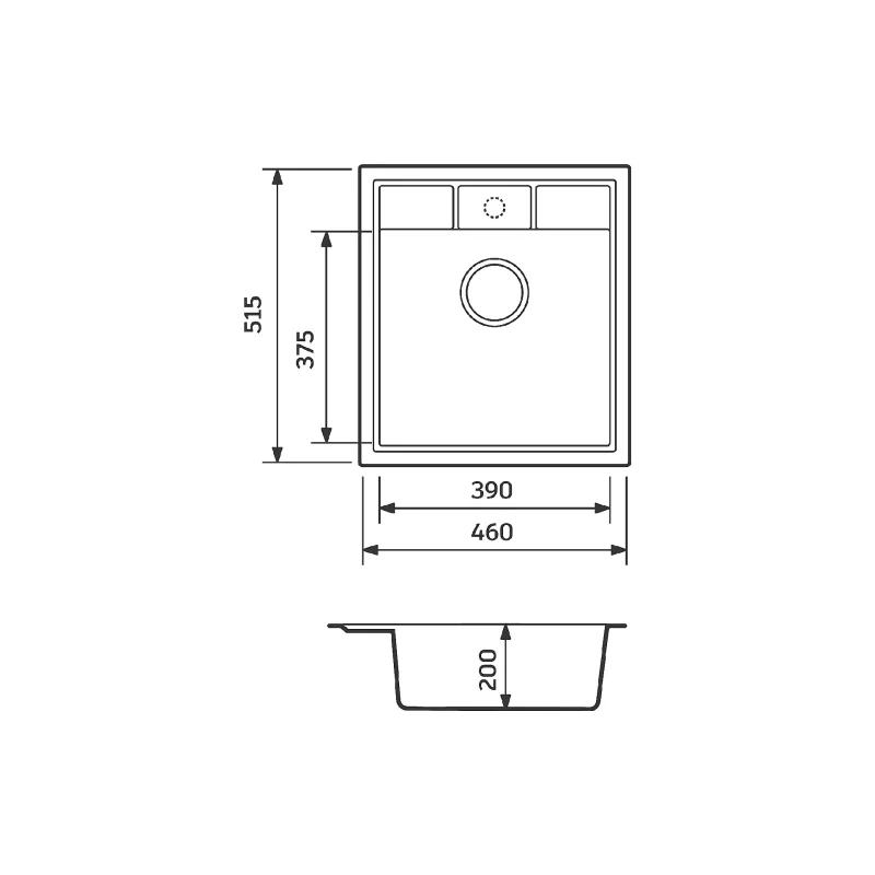 حوض المطبخ + الخلاط Adamant Brick, Black (4824296209203)