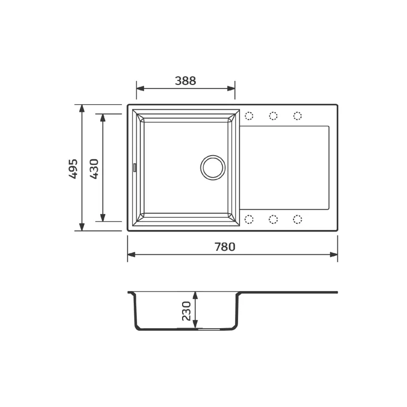 Kitchen sink Adamant Horizon (1824296101504), Grey