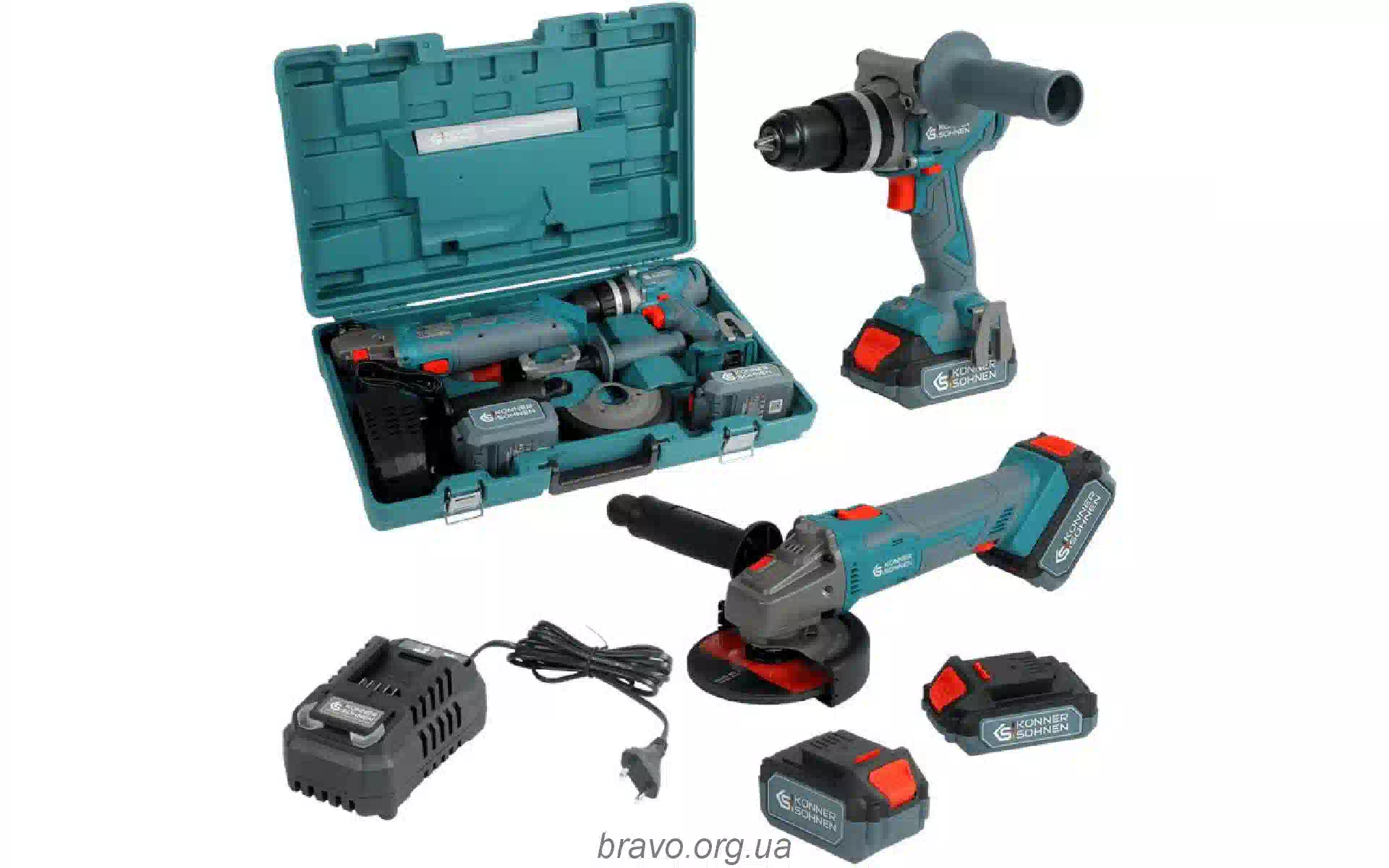 Akku-Werkzeugsatz Konner&Sohnen (KSIDAGB20VSET1) Akku-Werkzeugsatz Konner&Sohnen (KSIDAGB20VSET1)