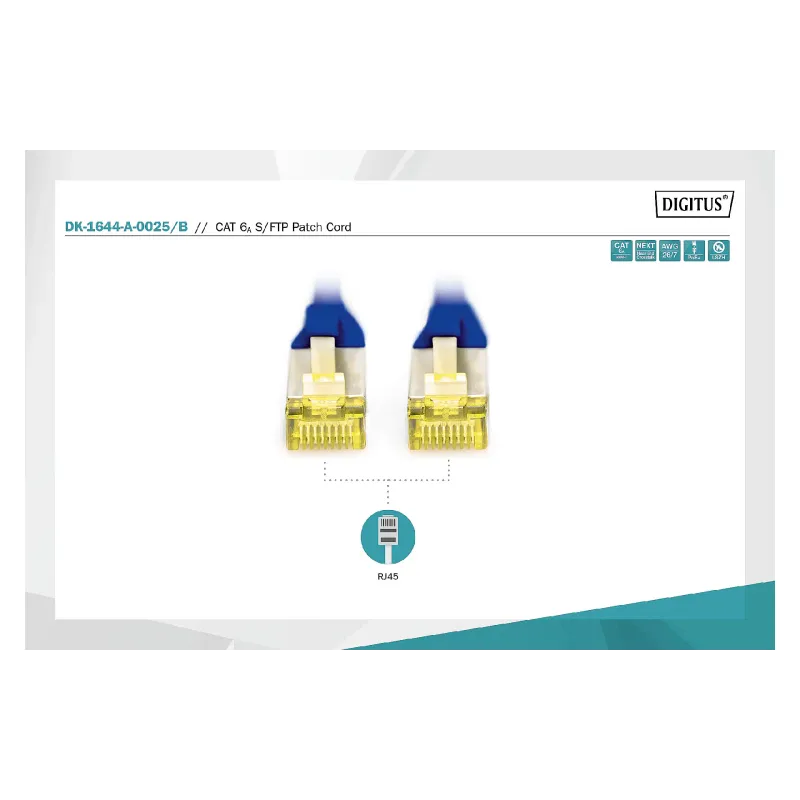 سلك التوصيل Digitus, Blue (DK-1644-A-0025/B)