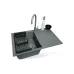 Кухненска мивка + смесител + диспенсър Adamant Horizon, Grey (1824296901504)