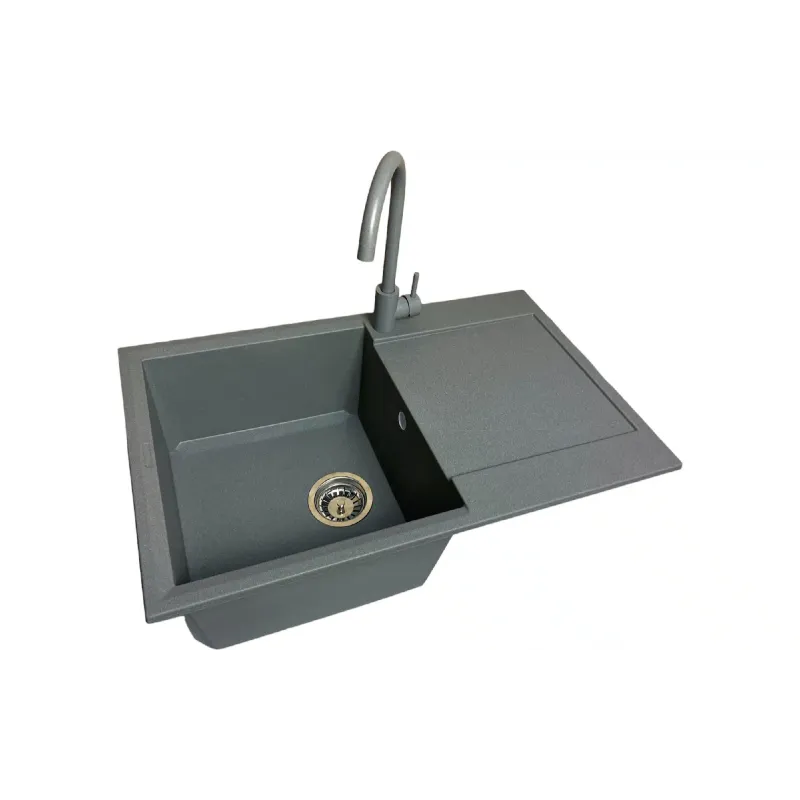 حوض المطبخ + صنبور + موزع Adamant Horizon, Grey (1824296901504)