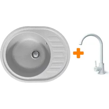 Fregadero de cocina + mezclador Adamant Ovum, Old Stone (1824296910410)