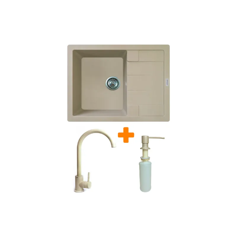 Küchenspüle + Wasserhahn + Spender Adamant Anila, Sahara (182496900302)