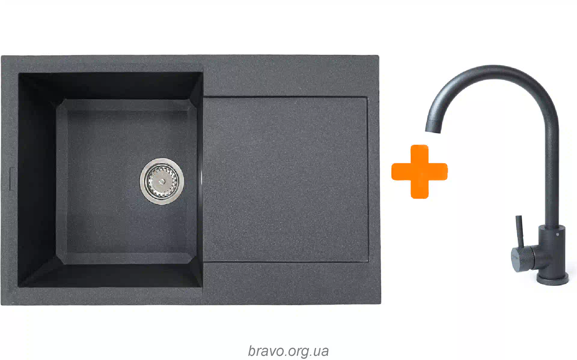 Kuhinjsko korito + mešalnik Adamant Horizon, Graphite (182496911513) Kuhinjsko korito + mešalnik Adamant Horizon, Graphite (182496911513)
