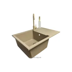 Νιπτήρας κουζίνας + βρύση + διανομέας Adamant Horizon Medium, Sahara (4824296104502)