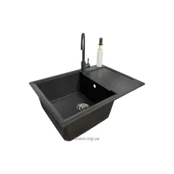 Νιπτήρας κουζίνας + βρύση + διανομέας Adamant Horizon Medium, Graphite (4824296104513)