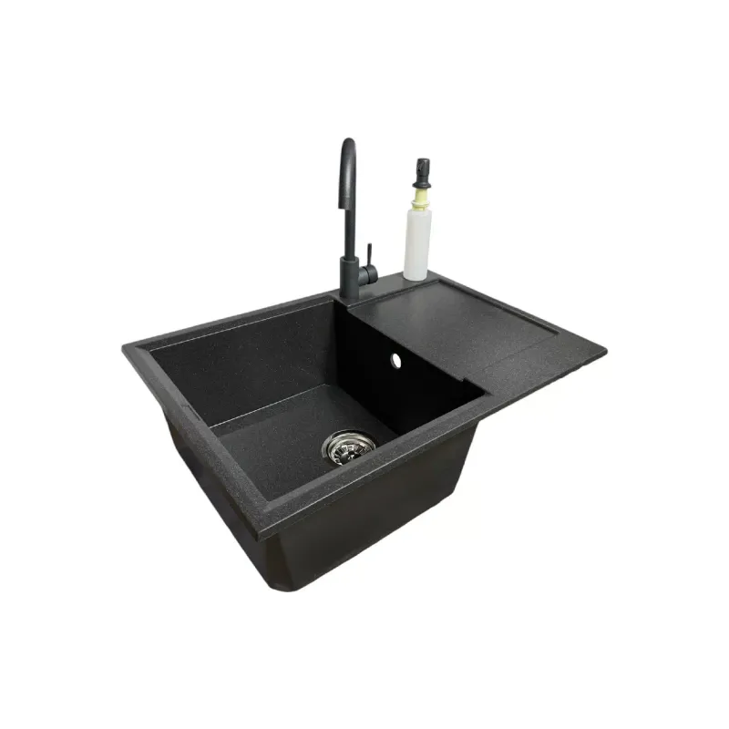 Pia de cozinha + torneira + dispensador Adamant Horizon Medium, Graphite (4824296104513)