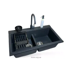 Kitchen sink + faucet + dispenser + glass rinser + colander Adamant Similar (4824296106513), Graphite Kitchen sink + faucet + dispenser + glass rinser + colander Adamant Similar (4824296106513), Graphite